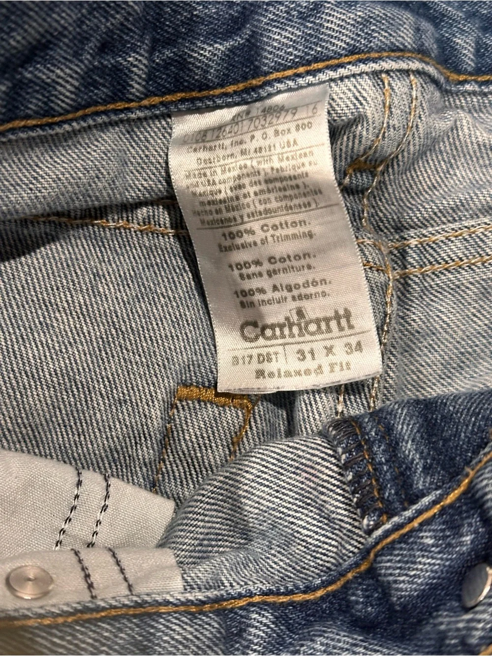 Carhartt Light Blue Relaxed Fit Denim Jeans